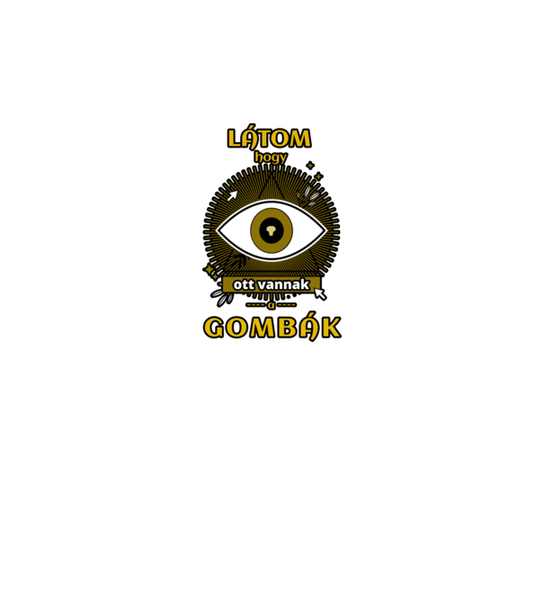 Látom, hogy ott vannak a gombák minta fekete pólón