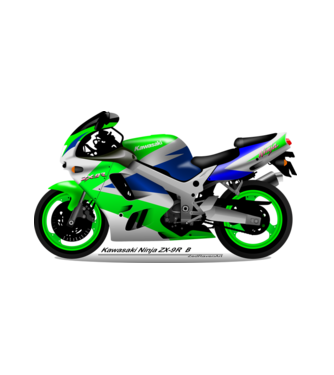 0002_Kawasaki_Ninja_ZX_9Rb_green minta fehér pólón