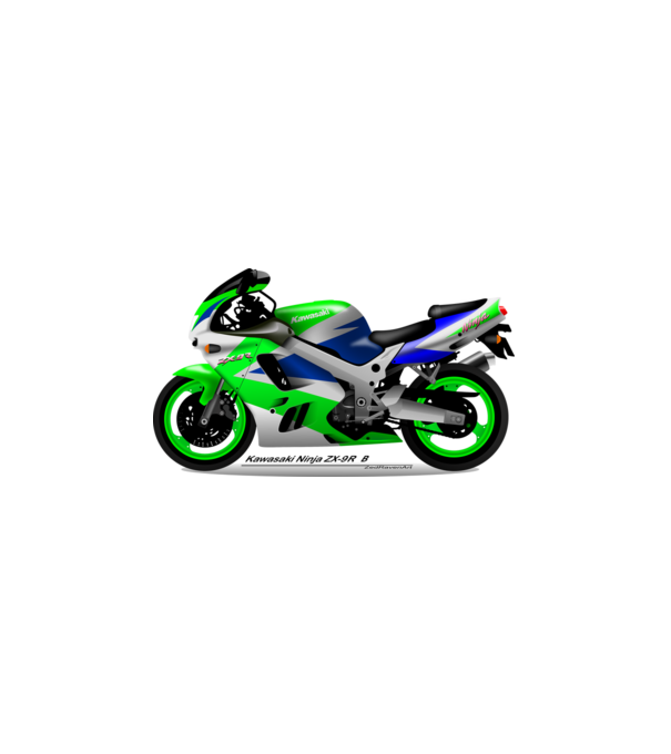 0002_Kawasaki_Ninja_ZX_9Rb_green minta fehér pólón