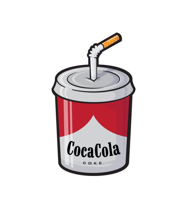 SMOKE COKE minta fehér pólón