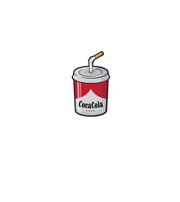 SMOKE COKE minta farmerkék pólón