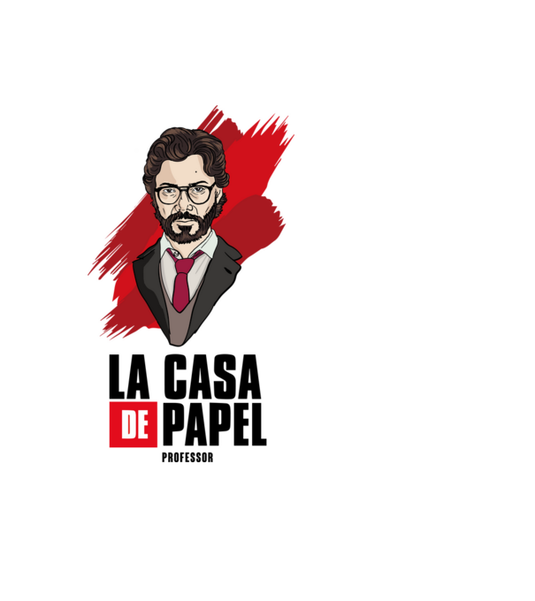 A nagy pénzrablás - professzor minta fekete pólón