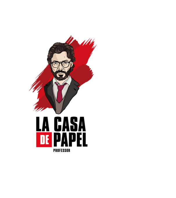 A nagy pénzrablás - professzor minta fehér pólón