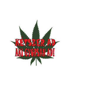 Kannabisz minta fekete pólón