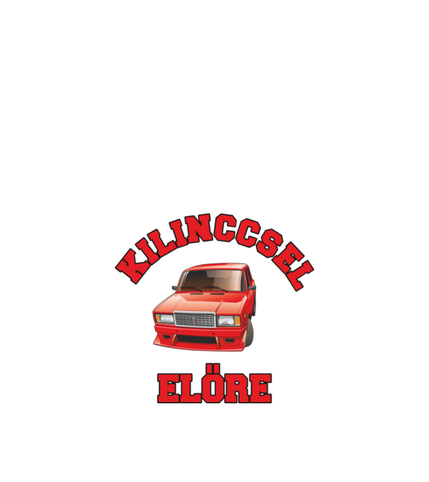 Kilinccsel előre minta fehér pólón