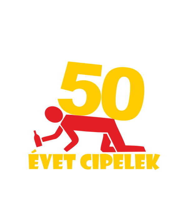 50 évet cipelek minta fehér pólón