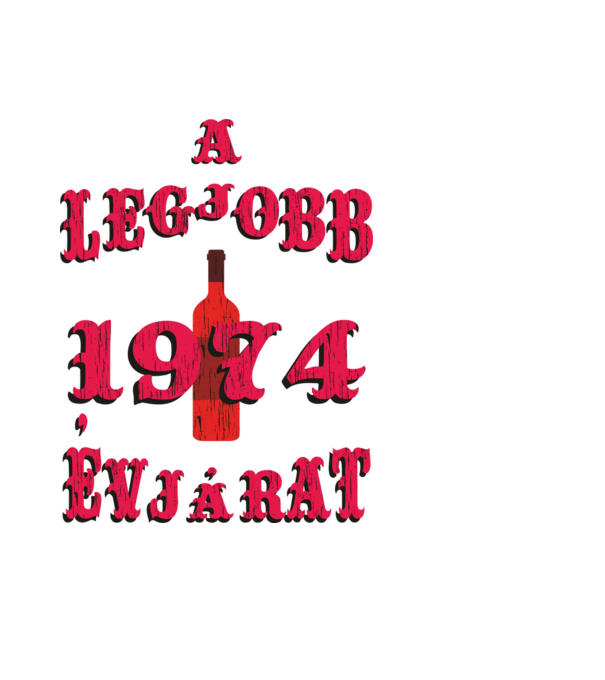 A legjobb évjárat 1974 minta fekete pólón