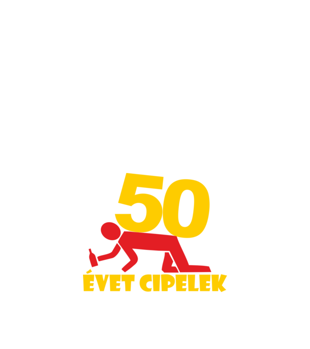 50 évet cipelek minta homokszín pólón