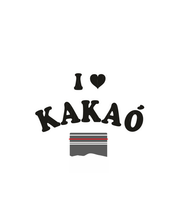 I Love Kakaó minta piros pólón