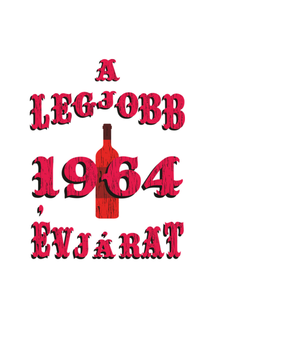 A legjobb évjárat 1964 minta fekete pólón