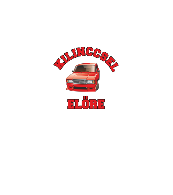 Kilinccsel előre minta fehér pólón
