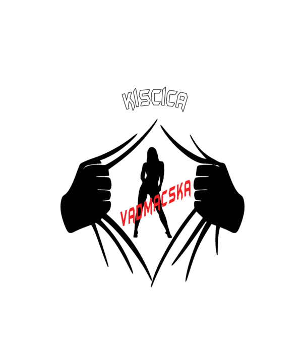 Cica-Vadmacska minta fehér pólón