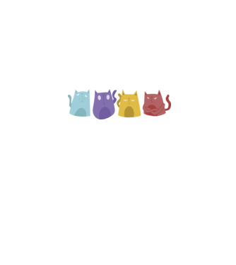 Color Cats minta fekete pólón