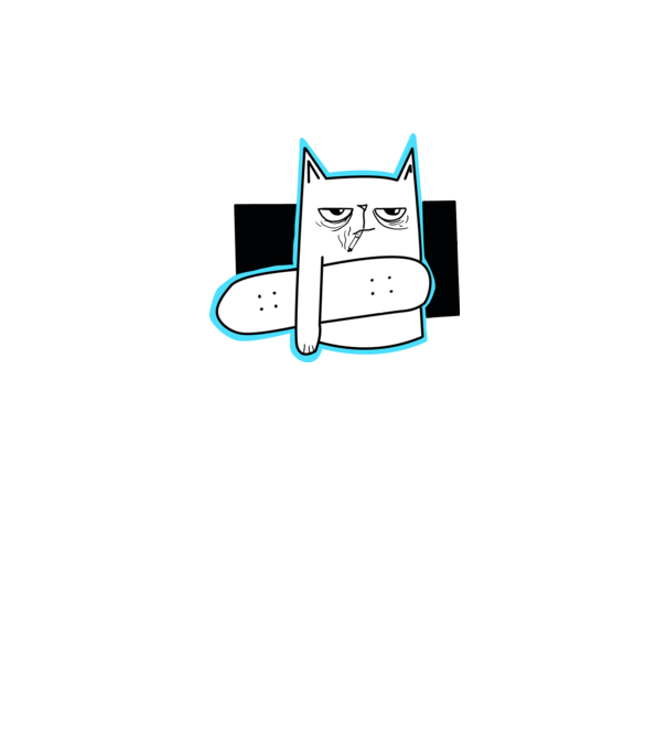 Smoking cat minta fehér pólón