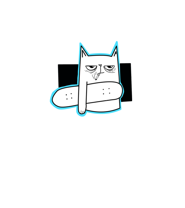 Smoking cat minta fehér pólón