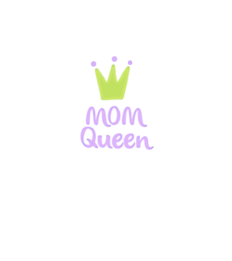 Mom queen zöld lila minta fehér pólón