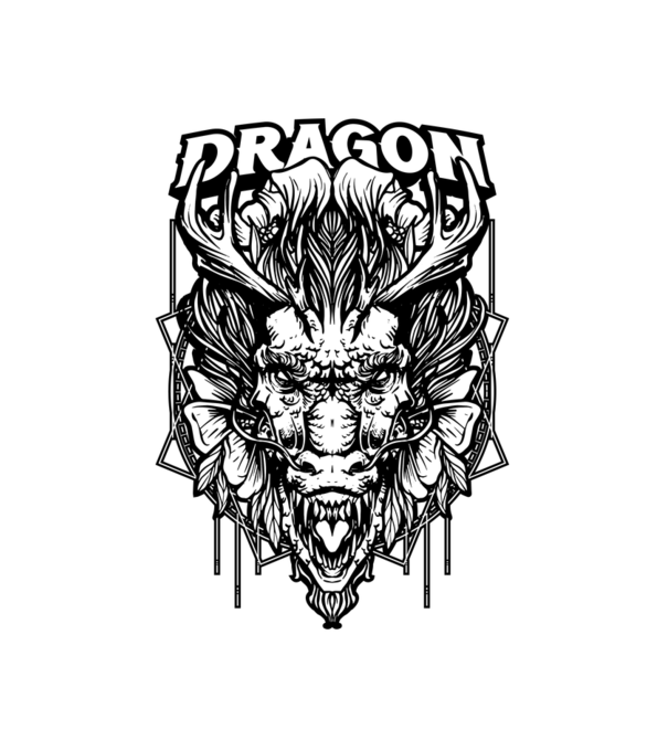 DRAGON minta fehér pólón