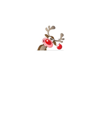 Rudolf, a piros orrú rénszarvas minta fehér pólón