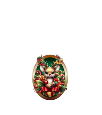 Rudolf, a piros orrú rénszarvas minta fehér pólón