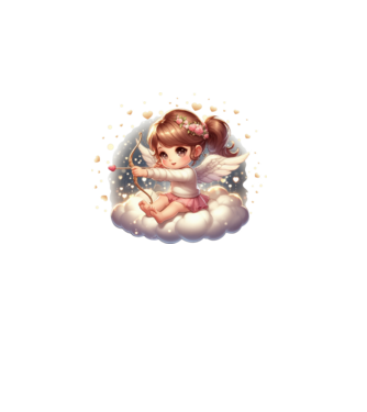Cupido kislány minta fehér pólón