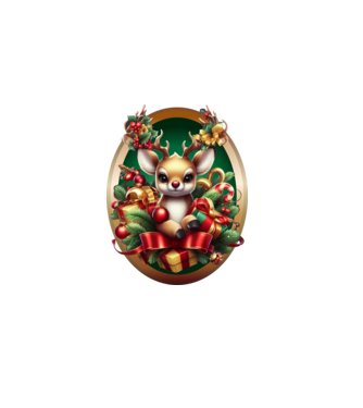 Rudolf, a piros orrú rénszarvas minta fehér pólón
