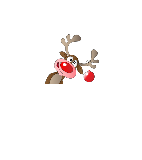 Rudolf, a piros orrú rénszarvas minta fehér pólón