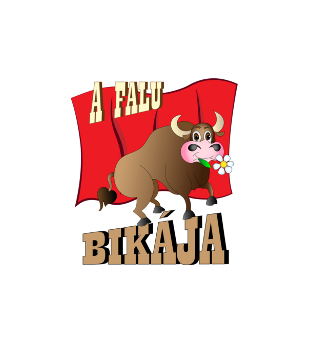 A falu bikája minta fehér pólón