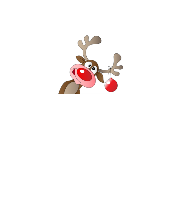 Rudolf, a piros orrú rénszarvas minta fehér pólón