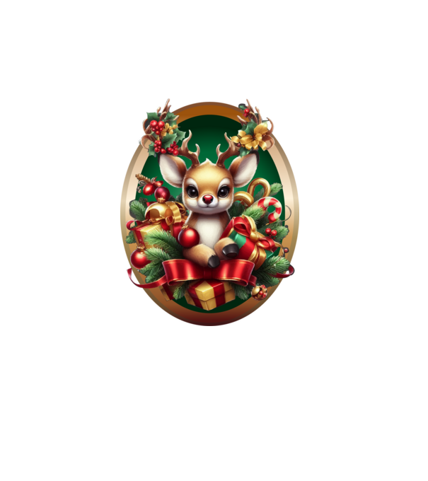 Rudolf, a piros orrú rénszarvas minta fehér pólón