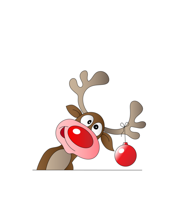 Rudolf, a piros orrú rénszarvas minta fehér pólón