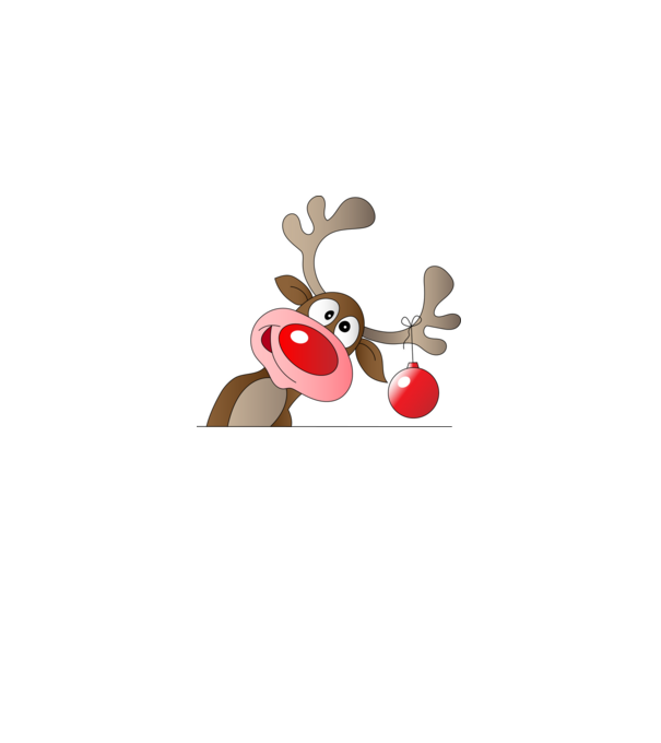 Rudolf, a piros orrú rénszarvas minta fehér pólón