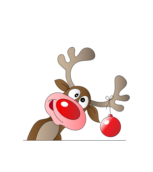 Rudolf, a piros orrú rénszarvas minta fehér pólón