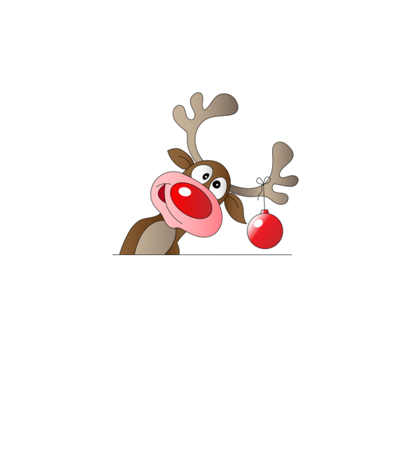 Rudolf, a piros orrú rénszarvas minta fehér pólón