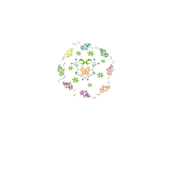 Pillangó Mandala minta fehér pólón