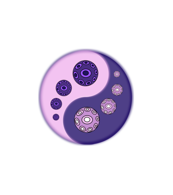 YinYang handpanek (lila) minta fehér pólón