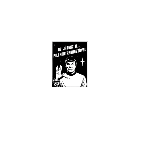 Spock minta fekete pólón