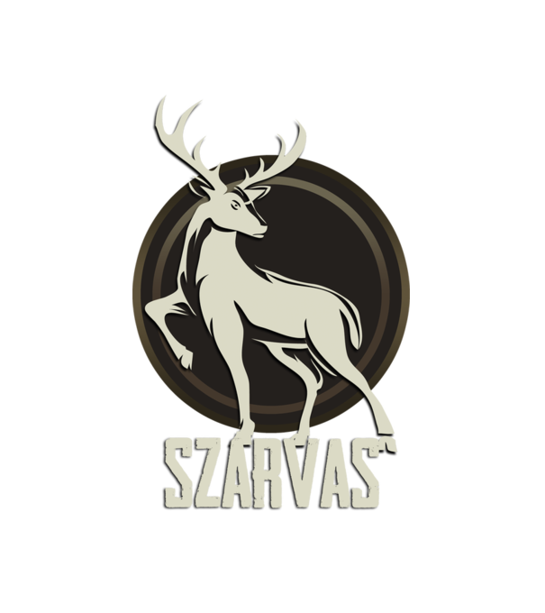 szarvas minta fehér pólón