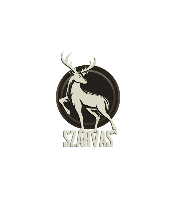 szarvas minta fehér pólón