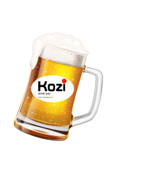 Kozi Drink Bár minta fekete pólón