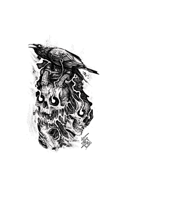 Skullcrow minta fekete pólón