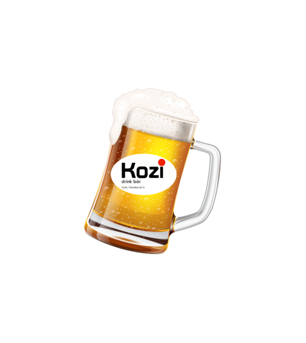 Kozi Drink Bár minta fehér pólón