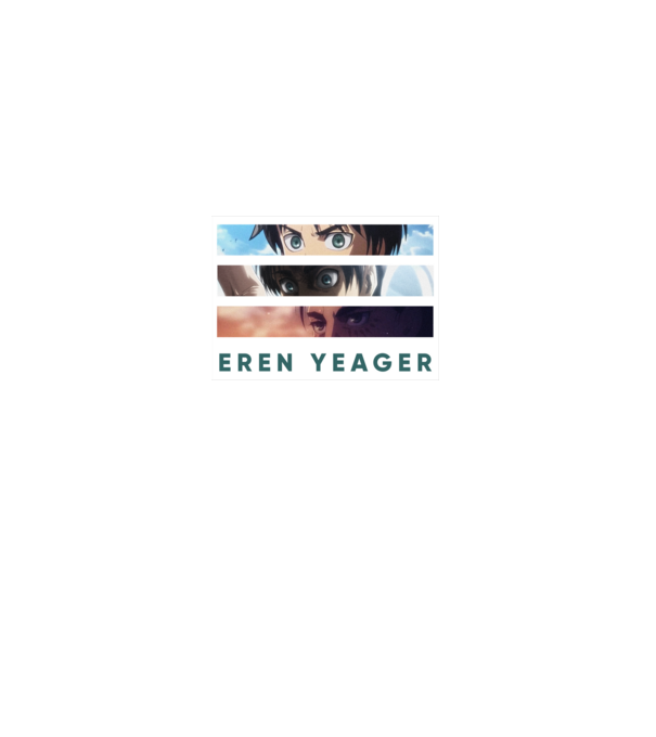 Eren Yeager - Fejlődés minta fekete pólón
