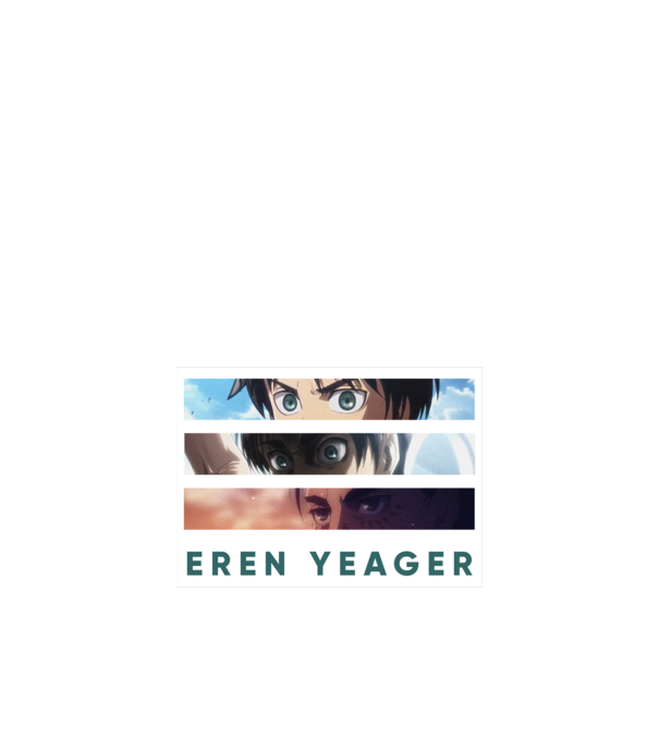 Eren Yeager - Fejlődés minta fekete pólón