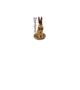Malinois in ellips minta fehér pólón