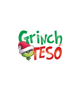 grinch-tesó minta fehér pólón