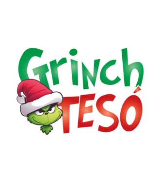 grinch-tesó minta fehér pólón