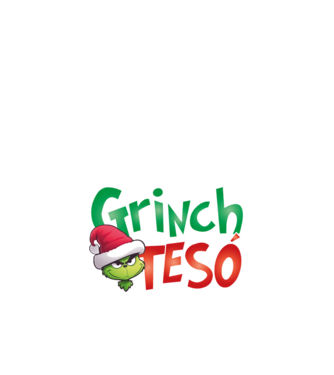 grinch-tesó minta fekete pólón