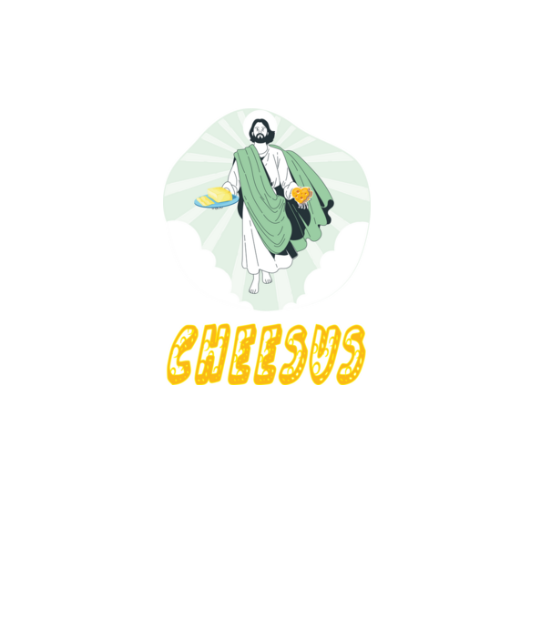 cheesus minta fehér pólón