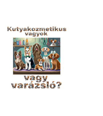 Kutyakozmetikus vagyok vagy varázsló? minta fekete pólón