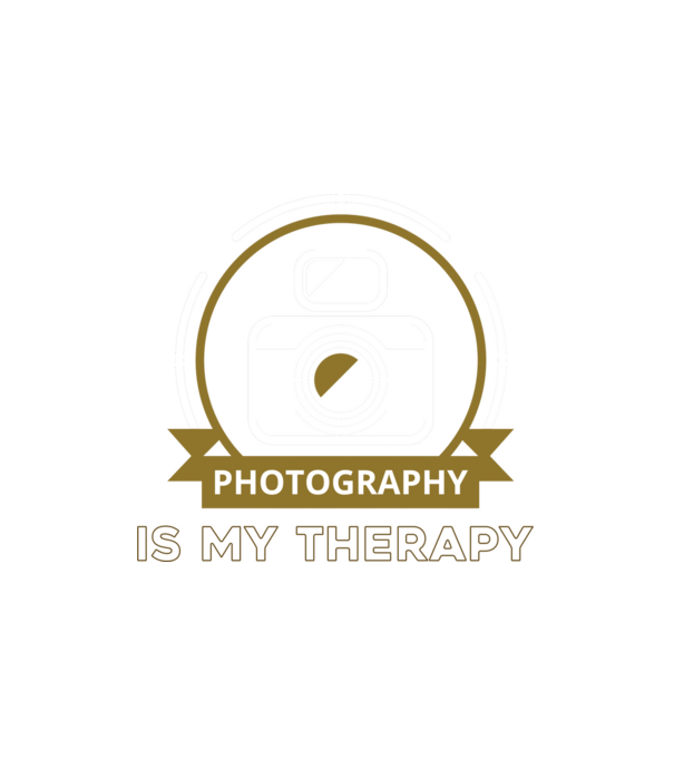 Photography is my therapy minta fehér pólón